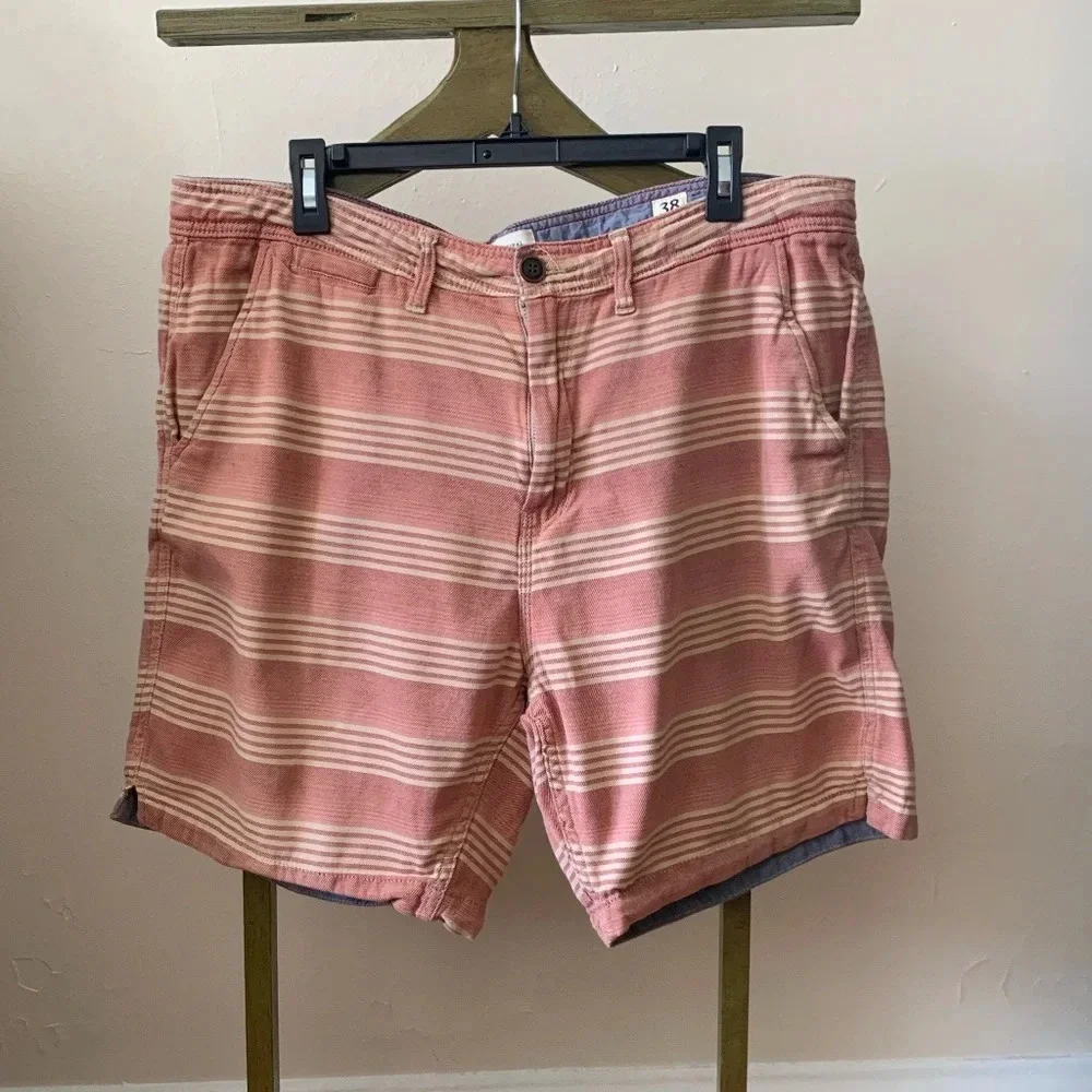 Lucky Brand Baja Henley Red Striped Bermuda Shorts Size 38